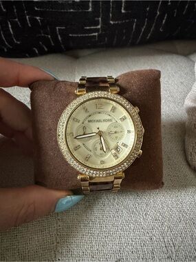 Michael Kors MK-5688 Gold Tortoise Crystal Chronograph Watch